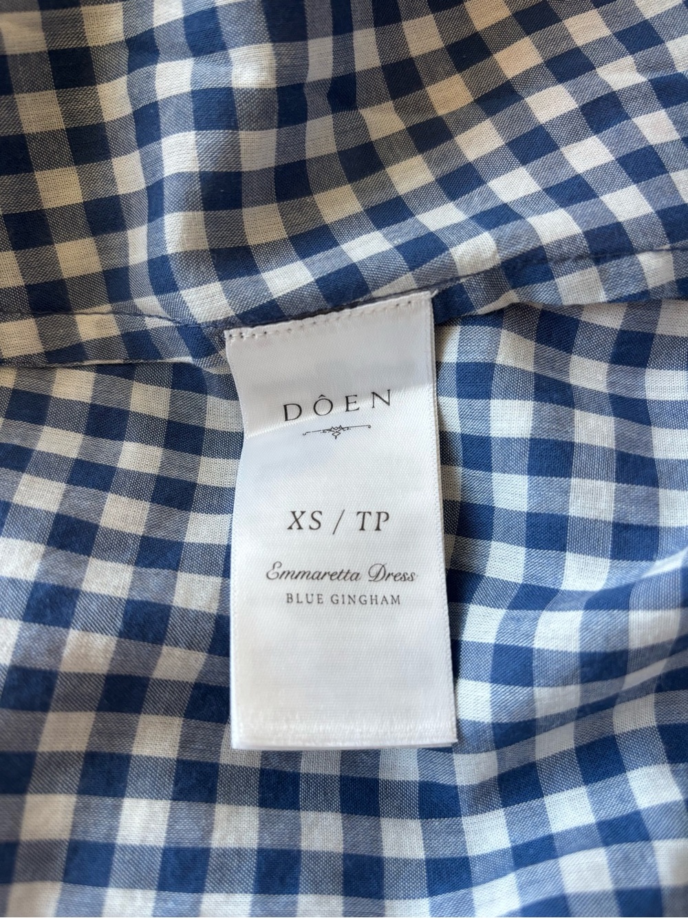 NWT Doen Emmaretta checked organic cotton-blend voile midi dress blue size XS - Picture 6 of 12